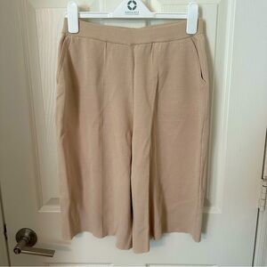 Zara Beige Knit High Waist Shorts Ribbed Size S